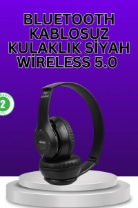 Bluetooth 5.0 Kablosuz Kulak Üstü Kulaklık | Stereo Ses ve Katlanabilir Tasarım