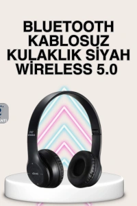 Bluetooth 5.0 Kablosuz Kulak Üstü Kulaklık | Stereo Ses ve Katlanabilir Tasarım