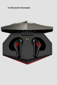 Bluetooth 5.0 Kablosuz Kulaklık LED Işıklı Silikonlu Tasarımlı