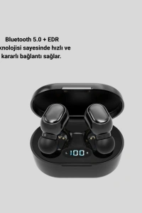 Bluetooth 5.0 Kulaklık – LED Ekranlı Şarj Kutusu