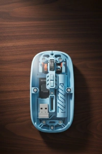 Bluetooth 5.2 ve 2.4G USB Kablosuz Mouse Pilli Mavi Tasarım