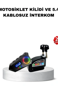 Bluetooth 5.4 İntercom ve Alarmlı Disk Kilidi Seti Güçlü Ses ve Güvenlik