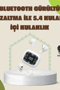 Bluetooth 5.4 Teknolojili Kablosuz Kulaklık LED Göstergeli
