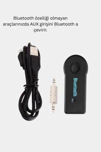 Bluetooth AUX Araç Kiti Eller Serbest Müzik Çalar Dahili Mikrofonlu