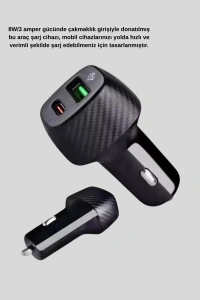 Bluetooth AUX Çevirici ve PD Destekli Araç Şarj Cihazı 2’li Set