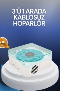 Bluetooth Hoparlör – 3-ü-1 Saatli Gece Lambası ve Vintage Tasarım