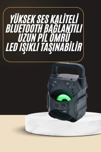Bluetooth Hoparlör Android ve İOS Uyumlu Ses Bombası USB Girişli Taşınabilir