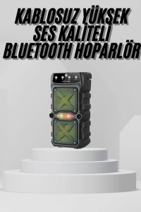 Bluetooth Hoparlör Yüksek Ses Kaliteli Büyük Boy Çift Çıkışlı Ses Bombası