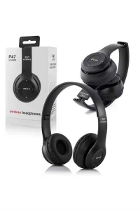 Bluetooth Kablosuz Kulaklık Siyah Wireless 5.0 Kulak Üstü Uzun Pil Ömrü