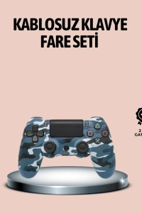 Bluetooth Kablosuz PS4 Gamepad Çift Motorlu Siyah Controller