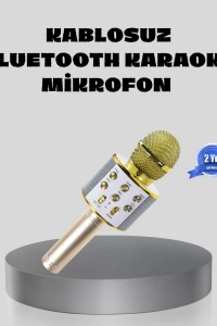 Bluetooth Karaoke Mikrofon Şarjlı Uzun Pil Ömürlü Çok Fonksiyonlu