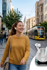 Bluetooth  Kulaklığı Kablosuz Kulaklık iPhone 11 iPhone 13 Samsung S23  Redmi Note 12 Uyumlu