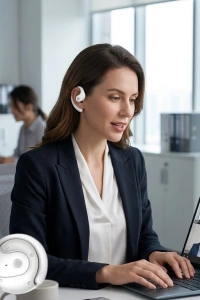 Bluetooth Kulaklık Çift Mikrofonlu Uzun Kullanım Süreli ve Hızlı Şarj Özellikli