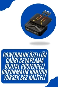 Bluetooth Kulaklık Dahili Powerbank Kablolu Düşük Gecikmeli Bluetooth 5.2