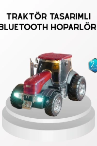 Bluetooth Nostaljik Traktör Hoparlör LED Işıklı 12W Güçlü Ses