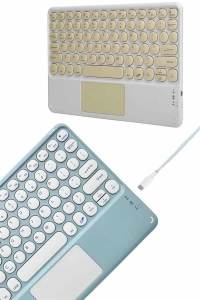 Bluetooth Touchpad Klavye Ultra İnce Taşınabilir Q Klavye