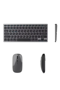 Bluetooth ve 2.4G Destekli Kablosuz Klavye Mouse Seti Şarj Edilebilir