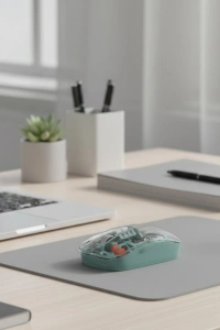 Bluetooth ve 2.4G USB Destekli Pilli Kablosuz Şeffaf Mouse