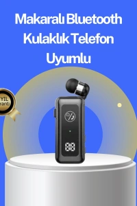 Bluetooth 5.2 Kablolu Makaralı Kulaklık | Dijital Ekran ve Titreşimli Bildirim