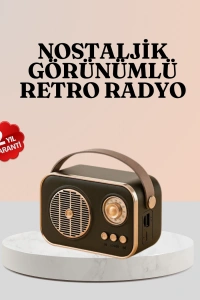 Bluetooth’lu Retro Radyo – FM Destekli Nostaljik Hoparlör