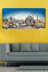 Boğazdan İstanbul Manzarası Kanvas Tablo 60 x 120