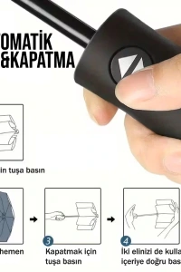 Bordo Kılıflı Otomatik Kompakt Şemsiye