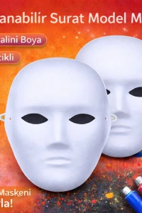 Boyanabilir Surat Model Maske – Lastikli | Kendin Tasarla