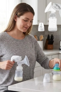 BPA İçermez Manuel Anne Sütü Pompası Biberon Başlıklı Ergonomik