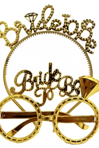 Bride To Be Taç ve Gözlük Seti Altın Renk