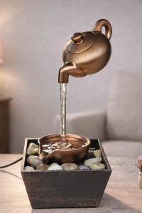 Bronz Demlik Tasarımlı Dekoratif Su Şelalesi