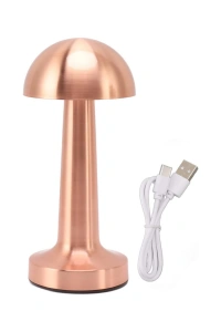 Bronz Dokunmatik Masa Lambası 3 Renk LED Şarjlı Kablosuz USB Çıkışlı