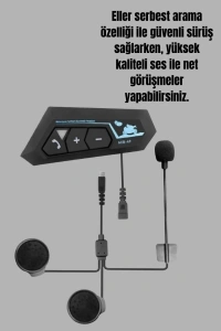 BT22 Motosiklet Kask İçi Bluetooth Kulaklık İnterkom Destekli