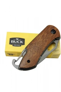 Buck X74 Çakı Ahşap 15 cm Manuel, Kemerlikli