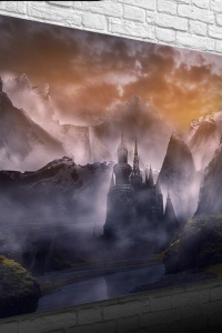 Bulutlar içinde Mistik Şato Kanvas Tablo 50 x 70