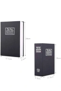 Büyük Boy Anahtarlı Kitap Görünümlü Gizli Kasa Çelik Kasa Altın Kasası