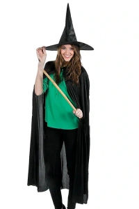 Cadı Pelerin Ve Şapkası 120 cm.