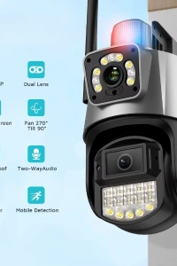 Çakarlı Çift Lensli Dış Mekan Güvenlik Kamerası