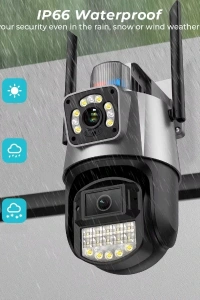 Çakarlı Çift Lensli Dış Mekan Güvenlik Kamerası