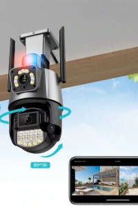 Çakarlı Çift Lensli Dış Mekan Güvenlik Kamerası