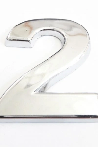 Cemax 2 Rakamı 3,75 cm Krom Yapışkanlı