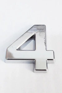 Cemax 4 Rakamı 3,75 cm Krom Yapışkanlı