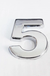 Cemax 5 Rakamı 3,75 cm Krom Yapışkanlı
