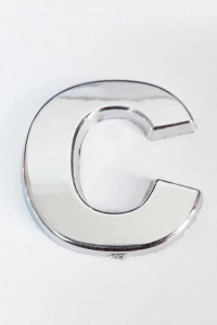 Cemax C Harfi  3,75 cm Krom Yapışkanlı