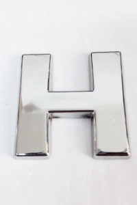 Cemax H Harfi  3,75 cm Krom Yapışkanlı