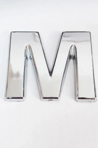 Cemax M Harfi  3,75 cm Krom Yapışkanlı