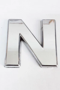 Cemax N Harfi  3,75 cm Krom Yapışkanlı