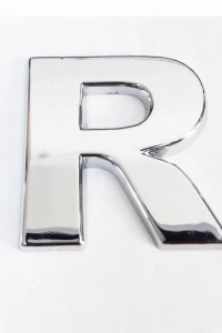 Cemax R Harfi  3,75 cm Krom Yapışkanlı
