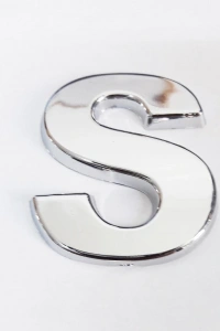 Cemax S Harfi  3,75 cm Krom Yapışkanlı