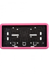 Çerçeveli Dikdörtgen Plakalık Plaka Altlığı Pembe  32x17 cm