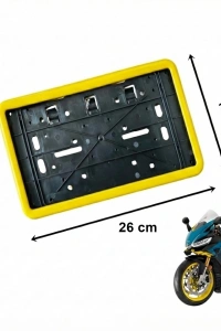 Çerçeveli Dikdörtgen Plakalık Plaka Altlığı Sarı 26X17cm 1 Adet